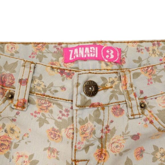 Zana Di Cut Offs Shorts Size 3 Juniors Distressed Floral Denim Stretch W28 - Picture 5 of 7